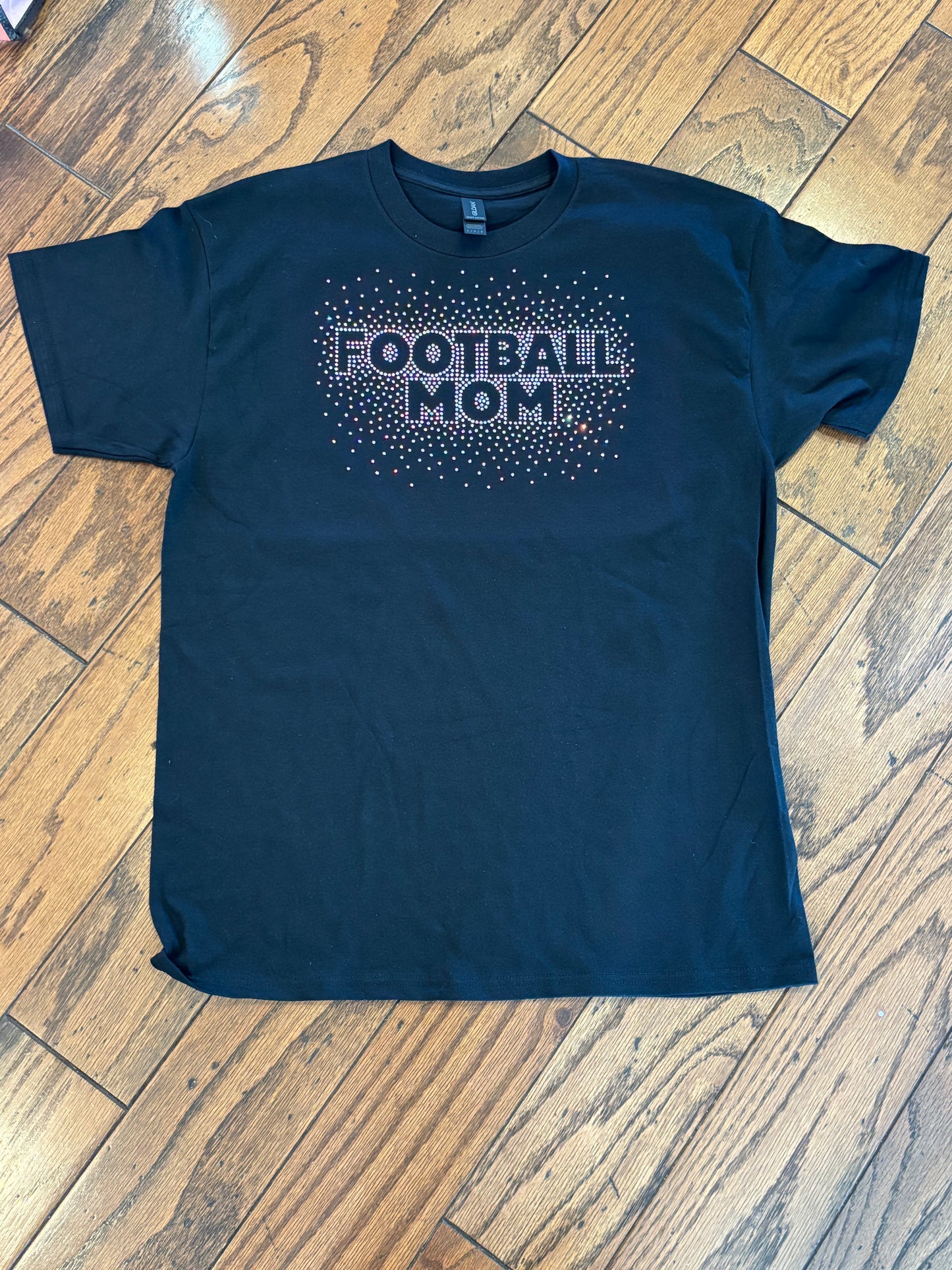 Football Mom AB Rhinestone T-Shirt